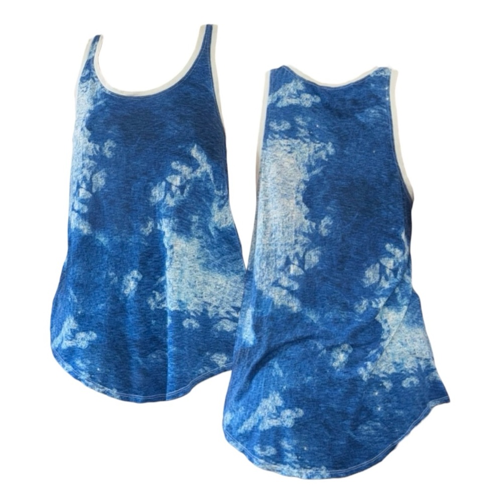 BDG Blue Tie-Dye Scoop Neck Tank Top